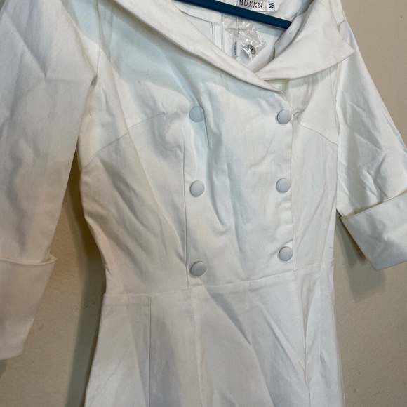 Stunning White vintage style pinup cocktail dress 50s 60s - Picture 7 of 13